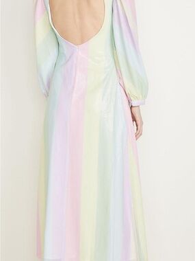 OLIVIA RUBIN Pastel Stripe Casual Dress in Pink, Yellow, Mint & Lavender